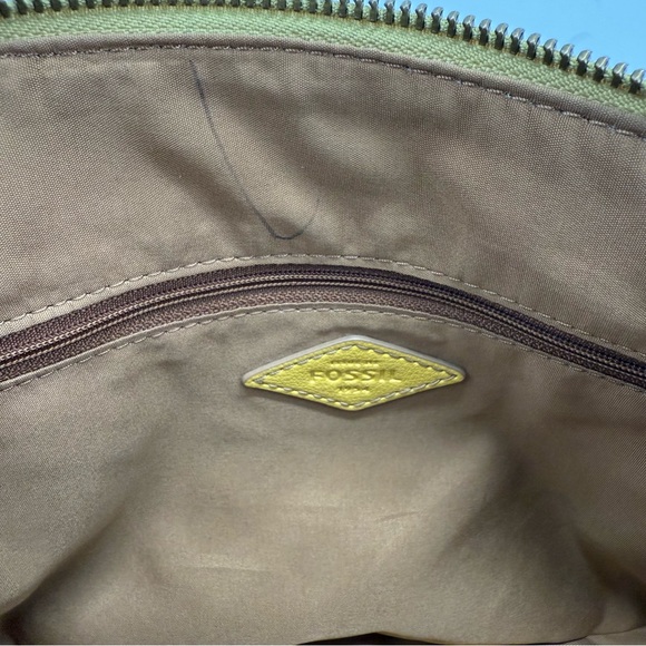 Fossil Ochre Yellow Leather Skylar Handbag Crossbody Bag - Picture 12 of 13